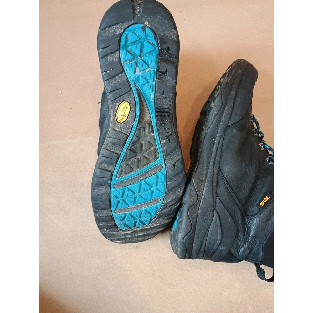 TEVA UTILITY WATERPROOF TALL BLACK TEAL HIKING BOOTS SZ 13 MEN 1018227